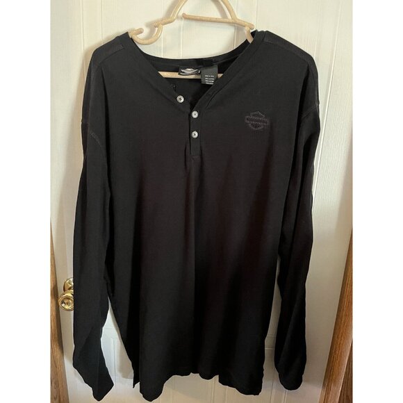 Harley Davidson BLACK Long Sleeve shirt motorclothes - X large SEE PHOTOS - Picture 3 of 16